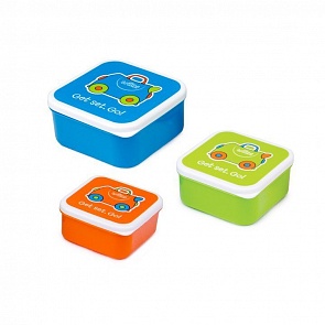 Trunki Контейнеры для еды 3 шт – голубой, оранжевый, зеленый. (Trunki, 0299-GB01)